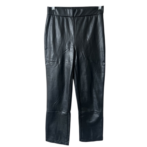 Sanctuary Pants - NWT Sanctuary Black Faux Leather Elastic Waist Cropped Pants